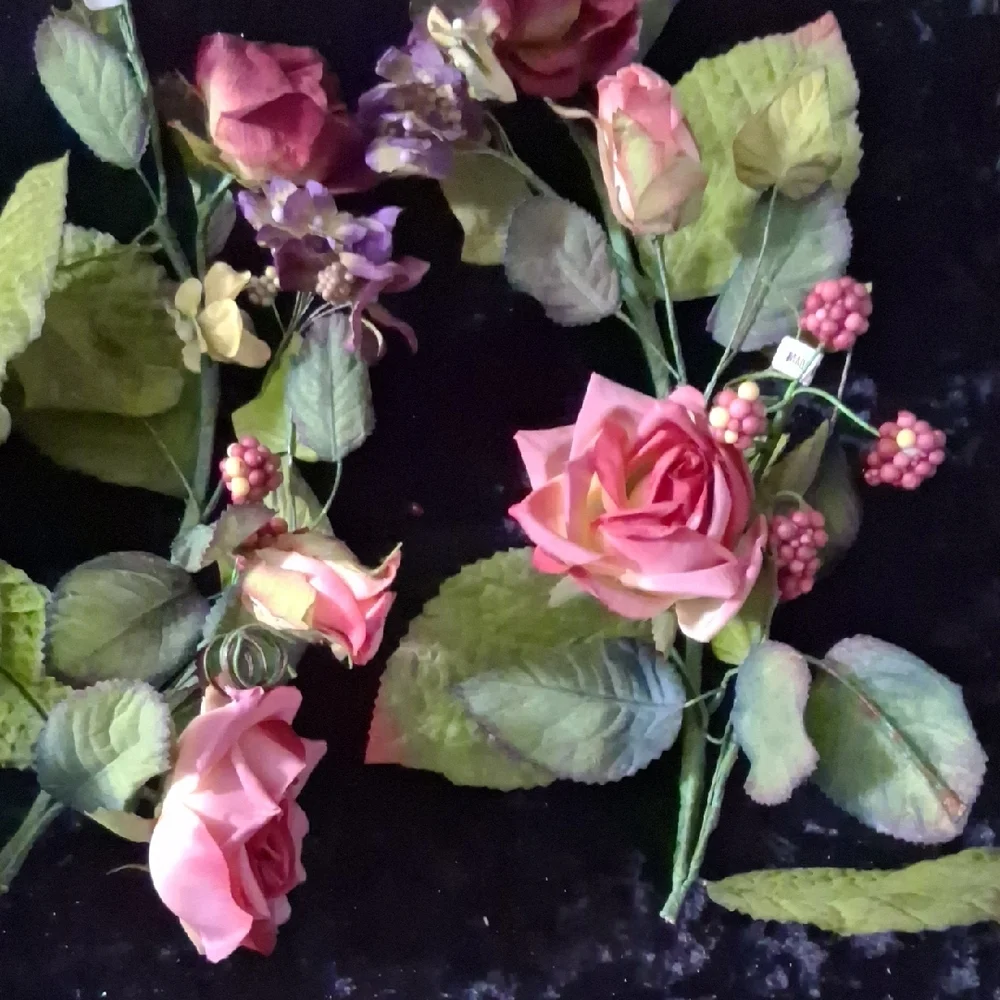 Lot of 12 Pink Rose Floral Garland Strands Faux Flower Wedding Decor 13.5